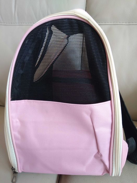 Раница за котки с прозорче и мрежа