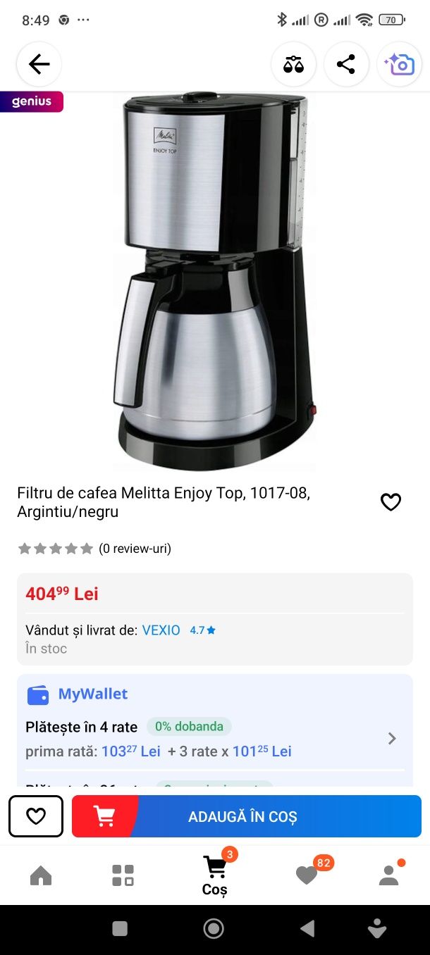 filtru cafea melitta enjoy therm