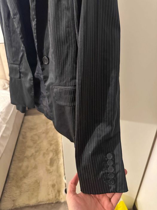 Sacou damă MNG, nou, mărime S (36/8), elegant office, negru cu dungi
