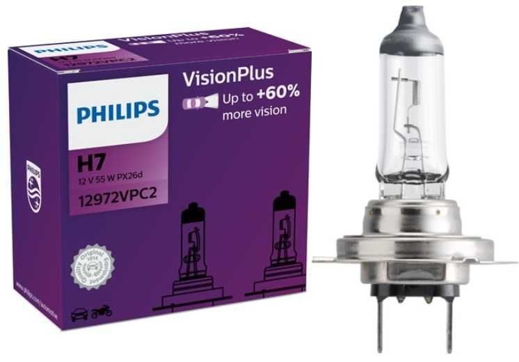 Халогенни крушки PHILIPS VISION PLUS 60% H4, H7 к-т/2бр./