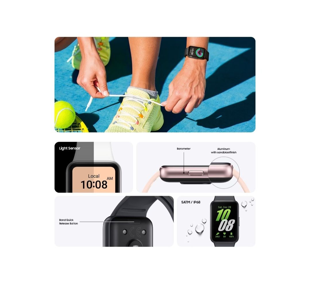 чисто нова Фитнес гривна Samsung Galaxy Fit3, Сив