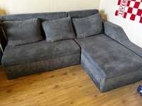 Разтегателен диван Далас от мебели Виденов, графит + тъмно сиво