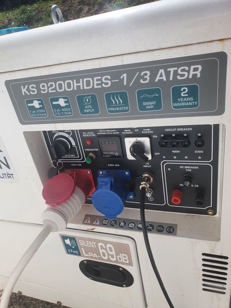 Generator trifazic 9 kw  diesel cu automatizare nou