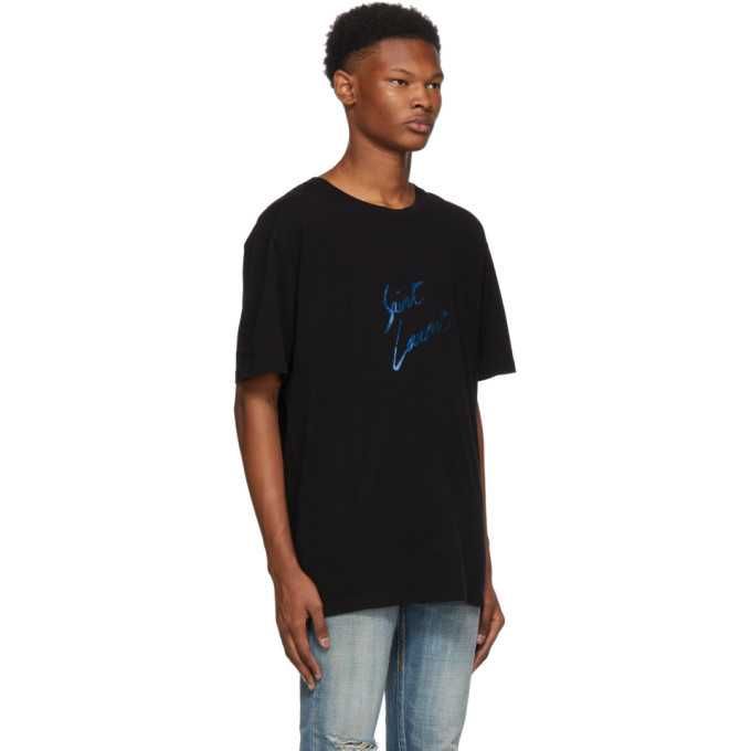 Нова мъжка  тениска на Saint Laurent homme - синя на цвят, XL размер