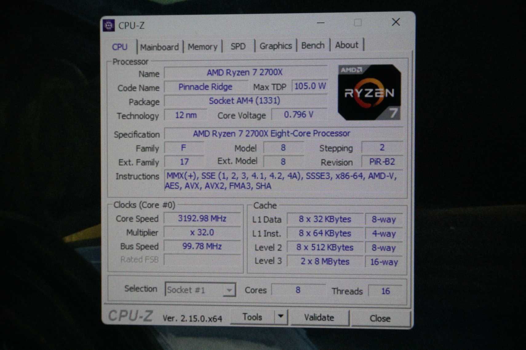 AM4 Процесор (CPU) AMD Ryzen 7 2700X - 8c/16t. 105W, 4,35GHz