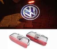 Set 2 Lumini Usi Lampi Portiere Logo Holograme Volkswagen VW Dedicate