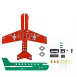 Kit electronic DIY Avion cu LED-uri intermitente montaj educational