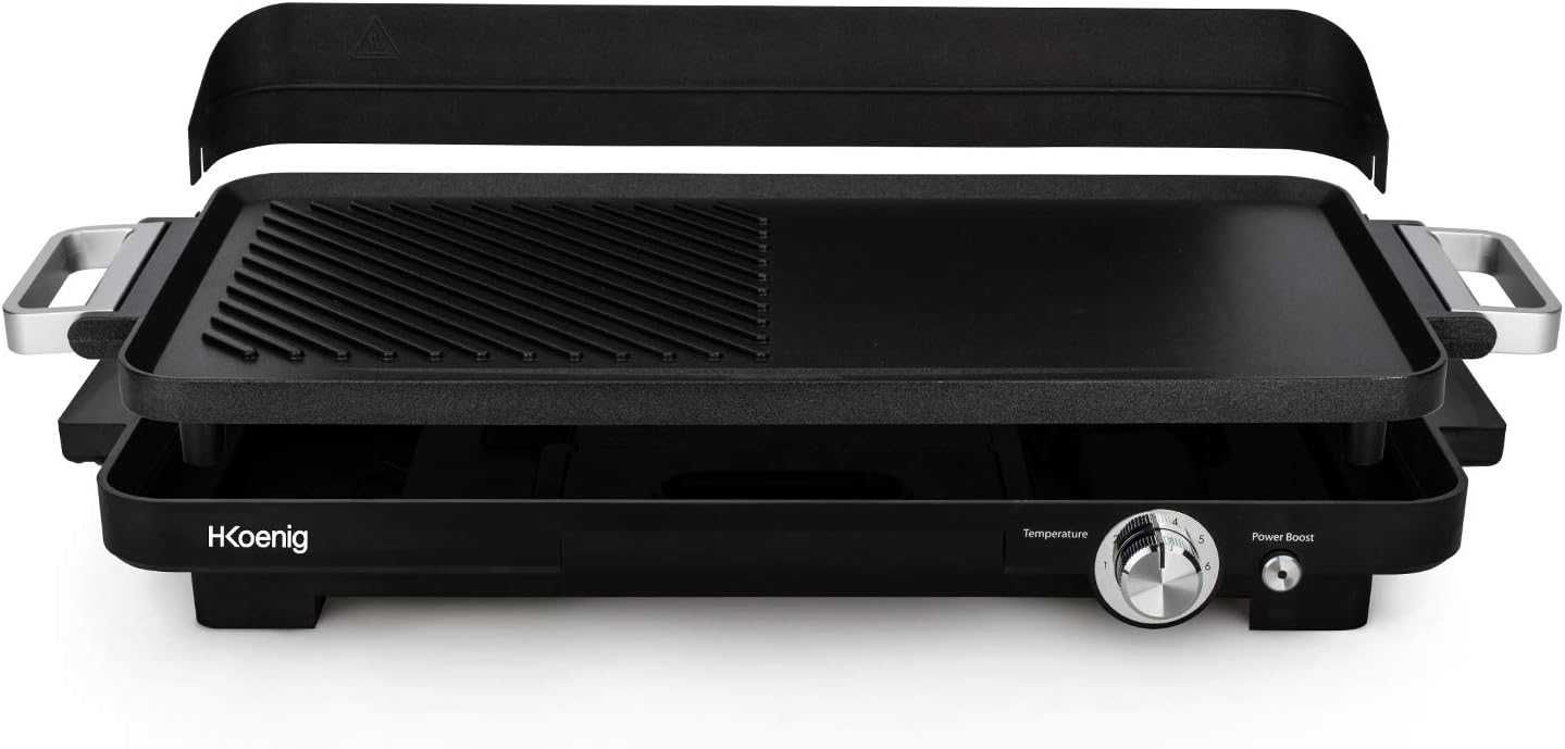 Електрически скара с грил и плоча H.Koenig GRX330, 1800W, НОВО