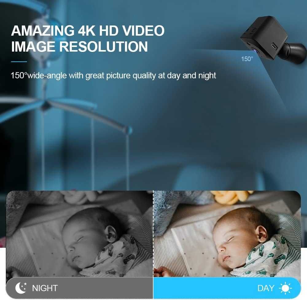 Mini Camera de supraveghere 4K smart / inteligenta, Senzor de mișcare