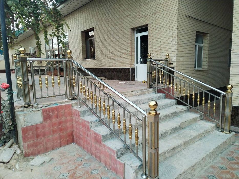 Нержавейка перила  кафолатланган