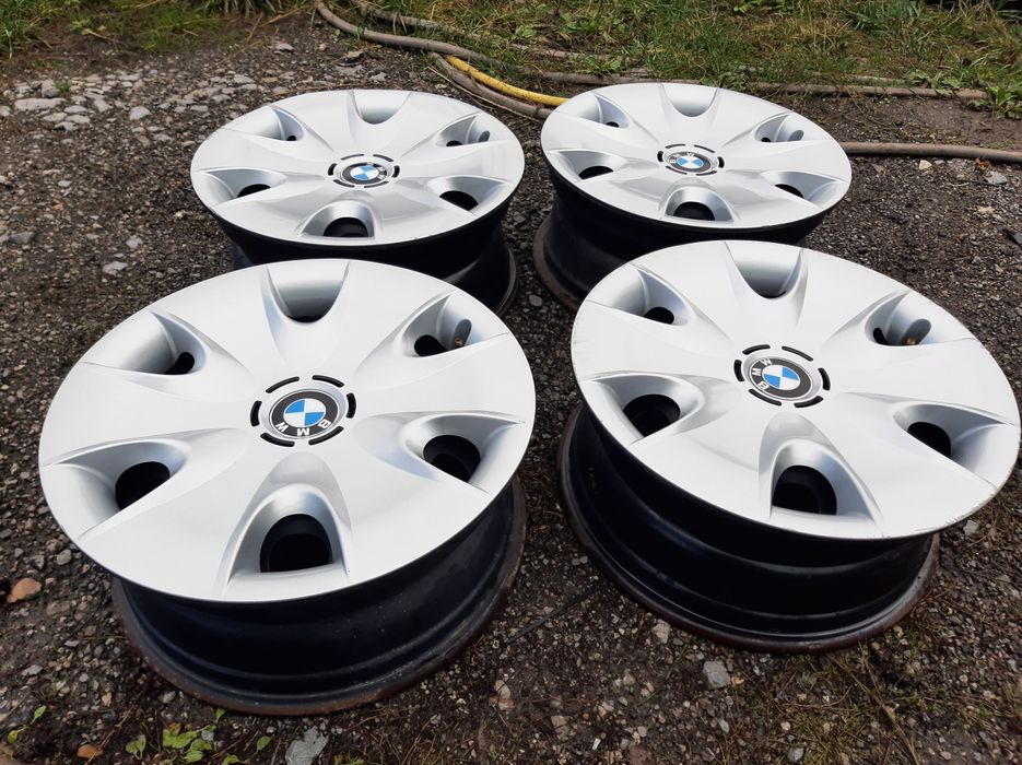 4бр.железни джанти-5х120-16цола+оригинални тасове за BMW-1