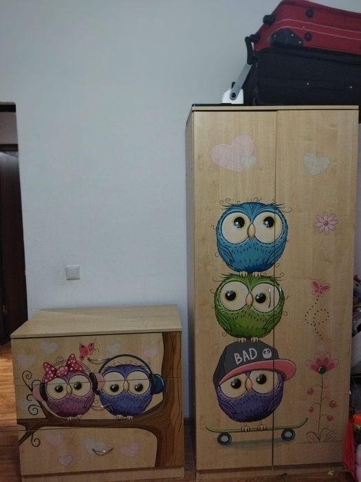 Детский гарнитур 2 кровати+шкаф+комод