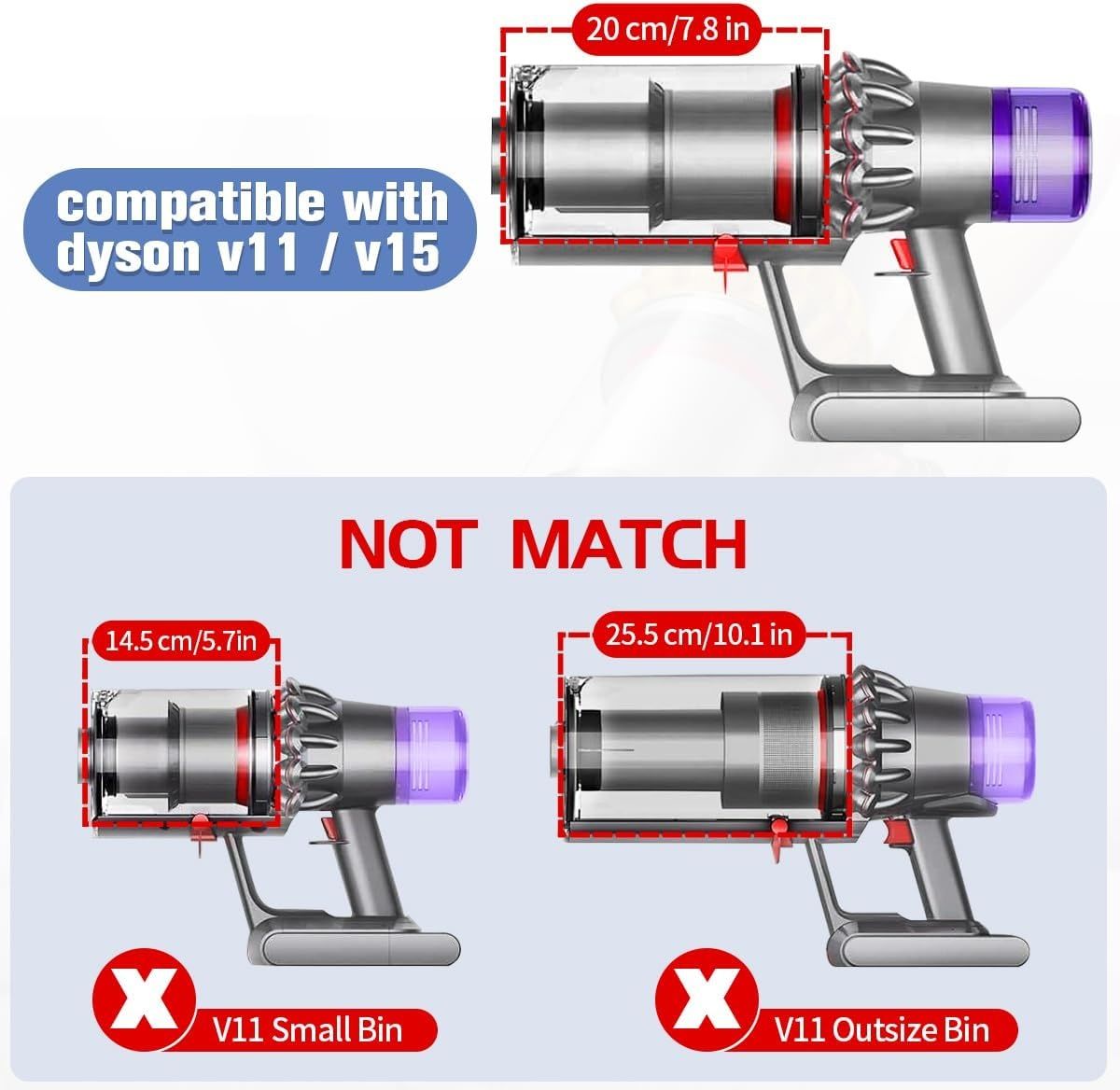 Dyson V11, V15 контейнер за прах + филтър, резервни части