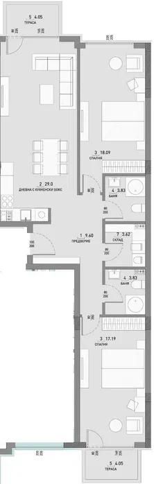 Тристаен,за продажба,ж.к. Малинова долина