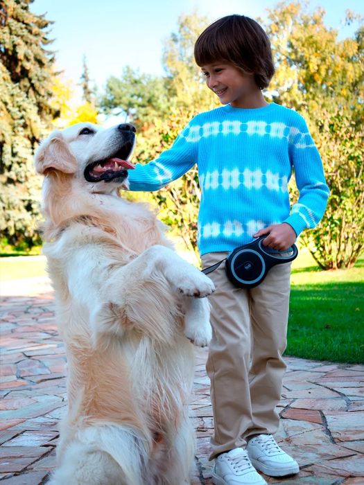 Поводок для собак мелких и крупных до 50 кг рулетка на 8 метров длины