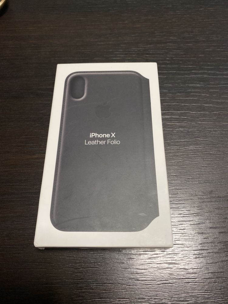 Husa originala iPhone X Leather Folio black