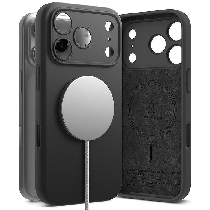 Ringke silicone magsafe калъф за iphone 17 pro – черен