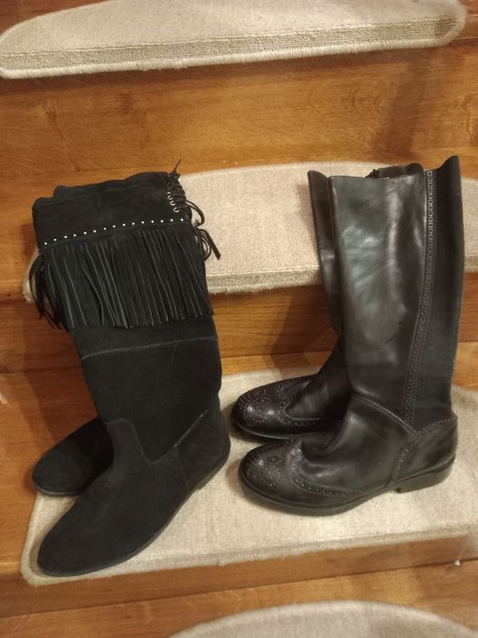 Cizme piele 37 si piele intoarsa 38