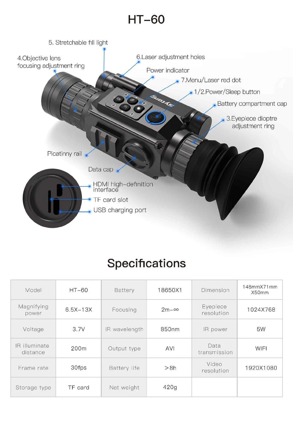 Нощен Прицел Sytong HT-60 3-8x