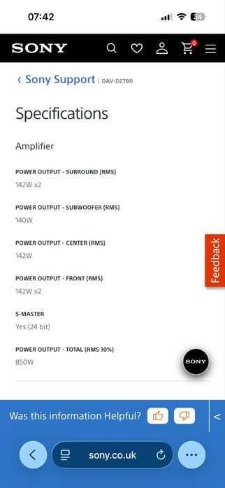 Sistem Complet Home Cinema Sony 5.1 DAV-DZ780 + Bluetooth Logitech