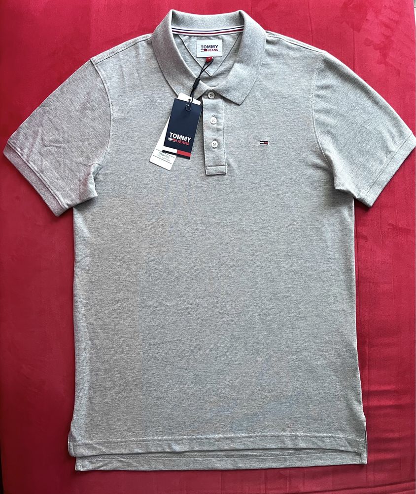 Tricou polo Tommy Hilfiger DM0DM04266 Gri Slim Fit Tricou Tommy Jeans