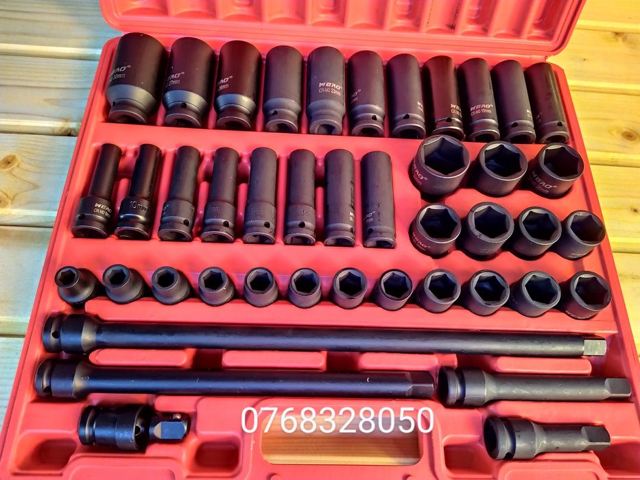 Trusa chei tubulare de impact 43 piese, 38mm, 78mm, 9-30mm, 1/2