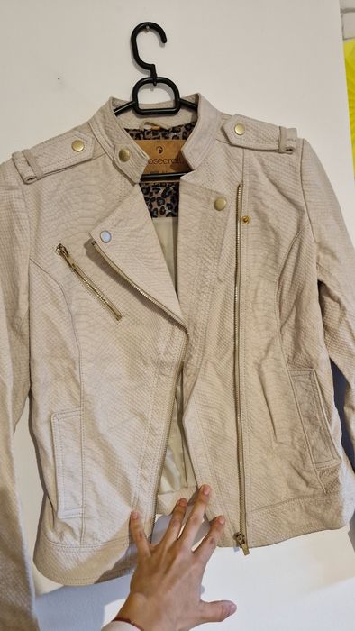 Яке Goosecraft кожа цвят екрю