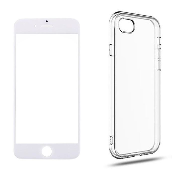 Iphone 6 7 8 SE Pachet Full Husa Silicon + Folie Sticla Curved Glass