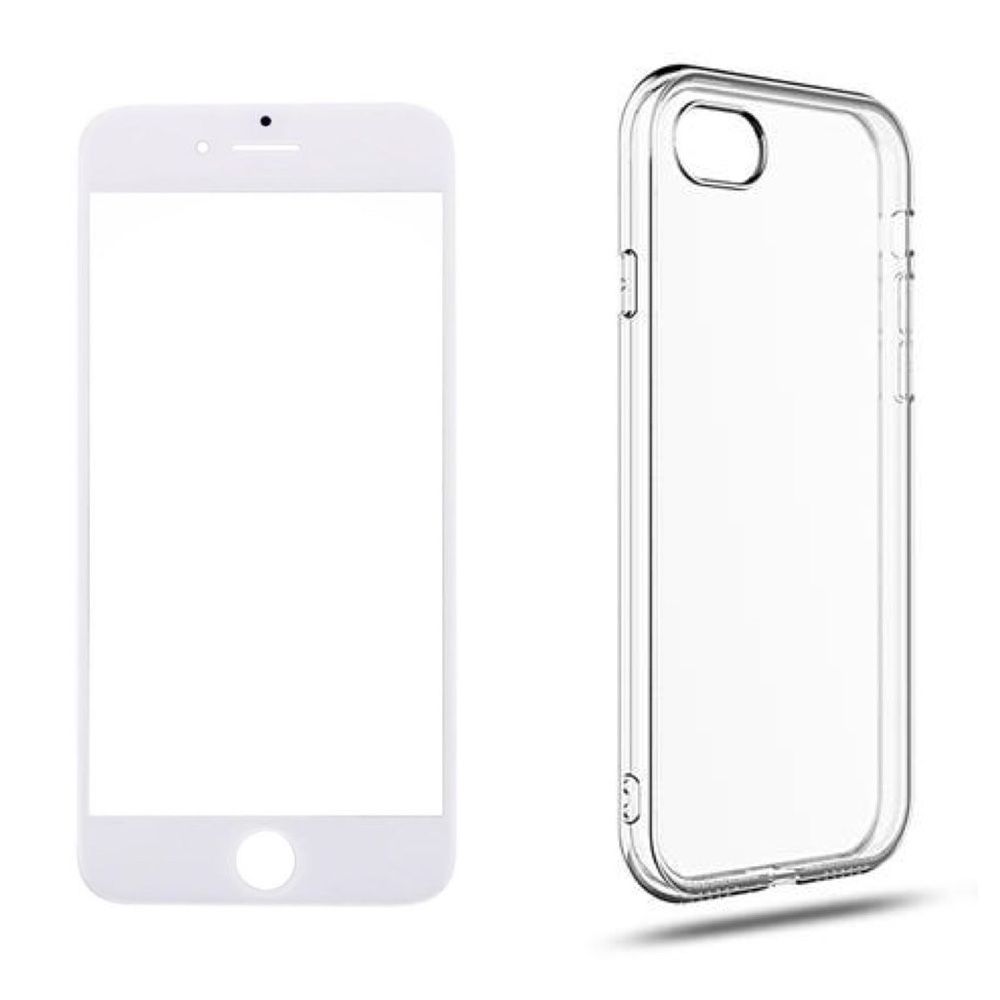 Iphone 6 7 8 SE Pachet Full Husa Silicon + Folie Sticla Curved Glass