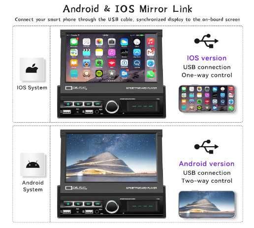 Универсална мултимедия CAMECHO 1 DIN, 7-инчов