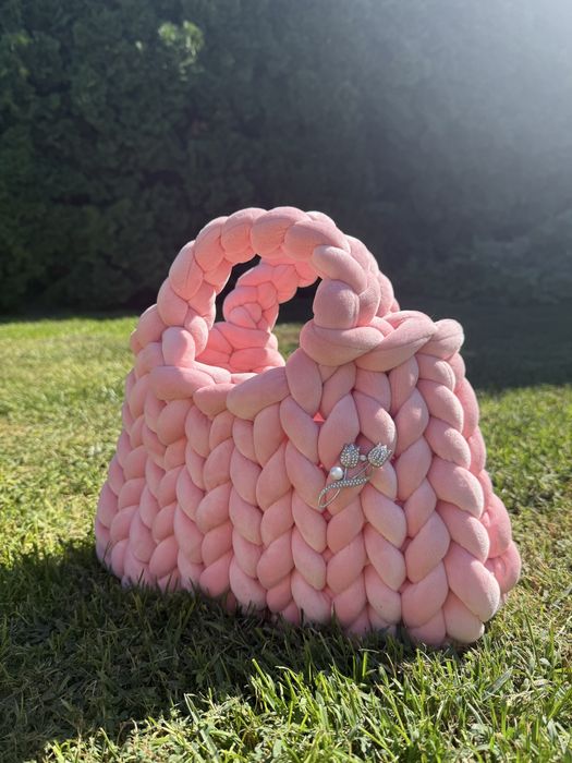 Чанта- ръчно плетена текстилна