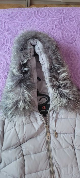 Дамско, зимно яке с яка от естествен косъм от лисица