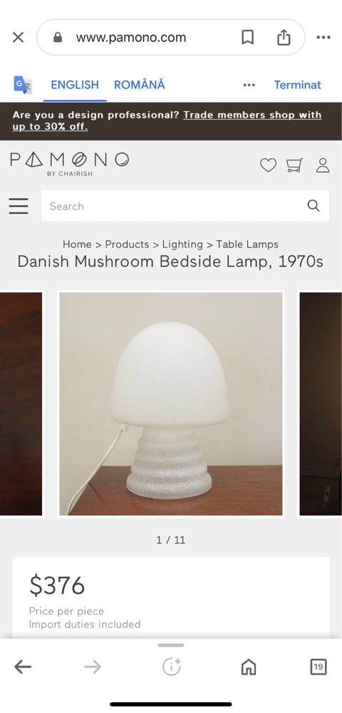 Lampa veioza Daneza Mid Century Modern