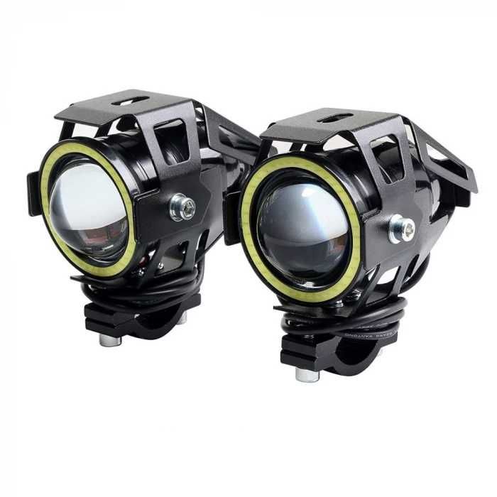 PROIECTOARE LED moto Angel Eyes CREE cu leduri ceata motocicleta U7
