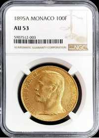 100 франка 1895 Франция Монако NGC PCGS  злато златна монета рядка