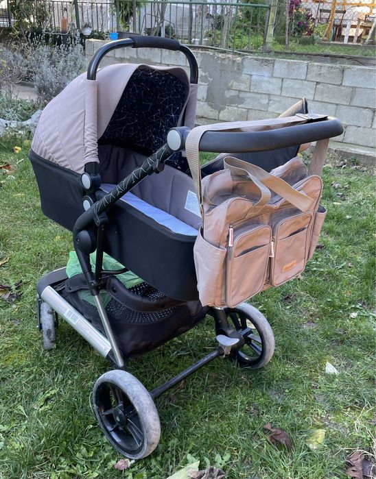 Бебешка количка Чиполино Фюжън - комбинирана- 2 коша и столче за кола