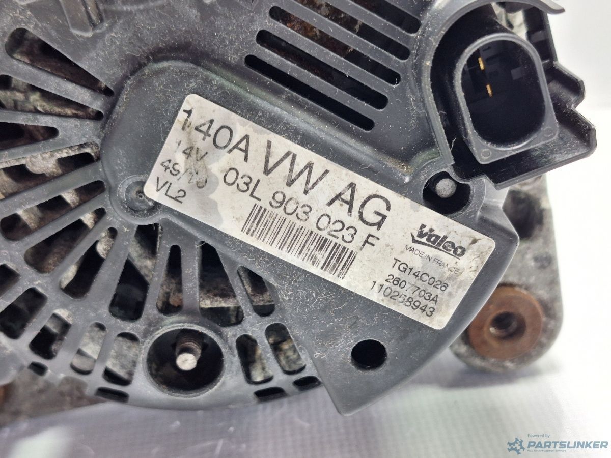 Alternator 140A SKODA OCTAVIA (1Z3) [ 2004 - 2013 ] TDI RS (BMN, CEGA) 125KW|170HP Valeo TG14C026 OEM 03L903023F