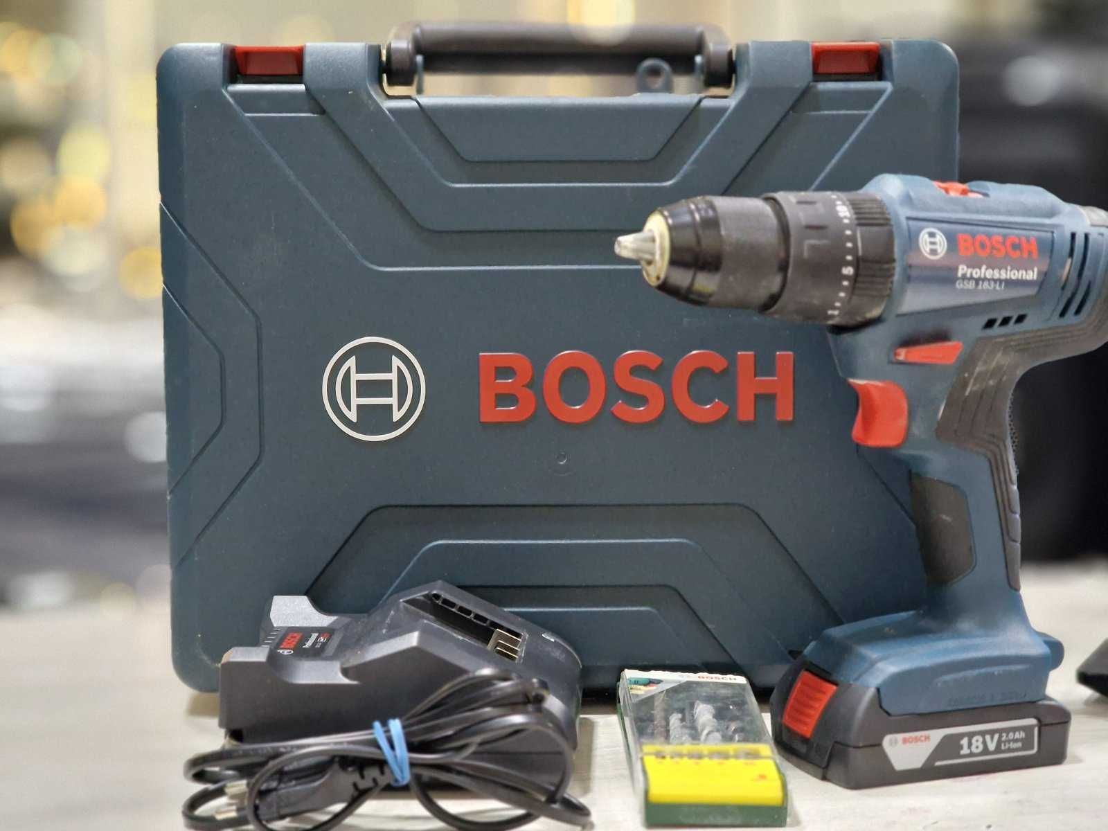 Винтоверт Bosch GSB 183-LI, 18 V, с батерия, зарядно и куфар