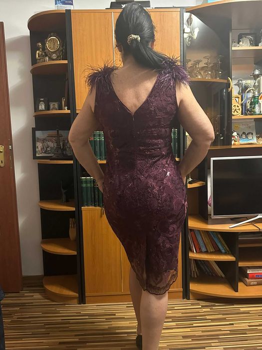 rochie cu paiete mov ocazie Revelion superba 2025 NOUA PENE