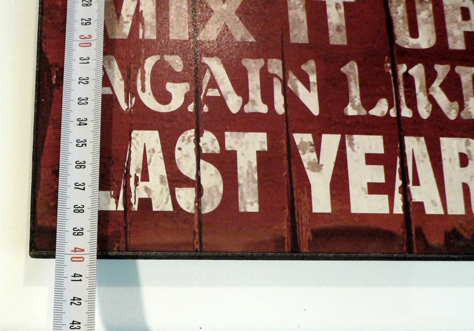 Vand/Schimb - Tablou vintage cu mesaj amuzant de Craciun - 40 x 24 cm