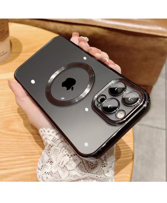 Iphone 13 14 PRO 15 PRO MAX Husa Silicon 0,2mm Lucioasa Cerc Magnetic