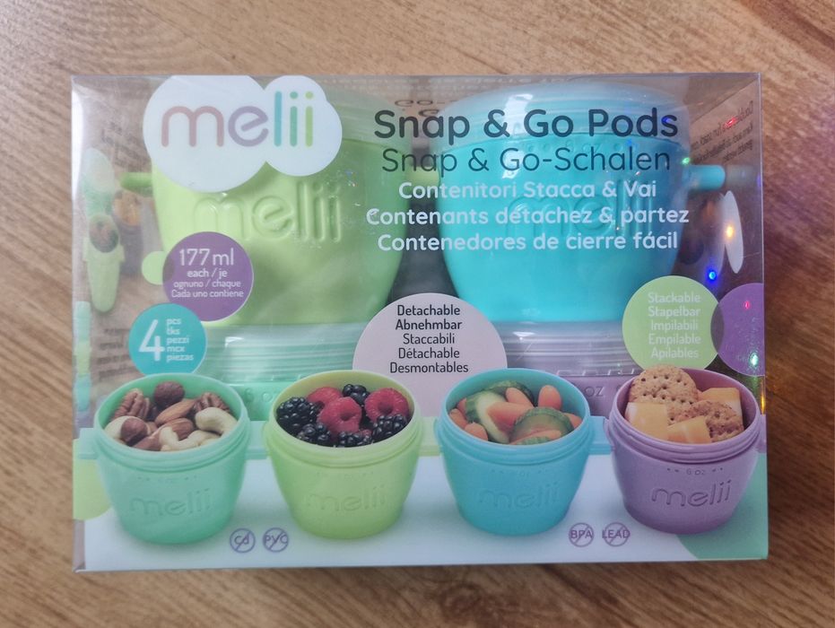 Set 4 recipiente Snap&Go, 177 ml, Melii