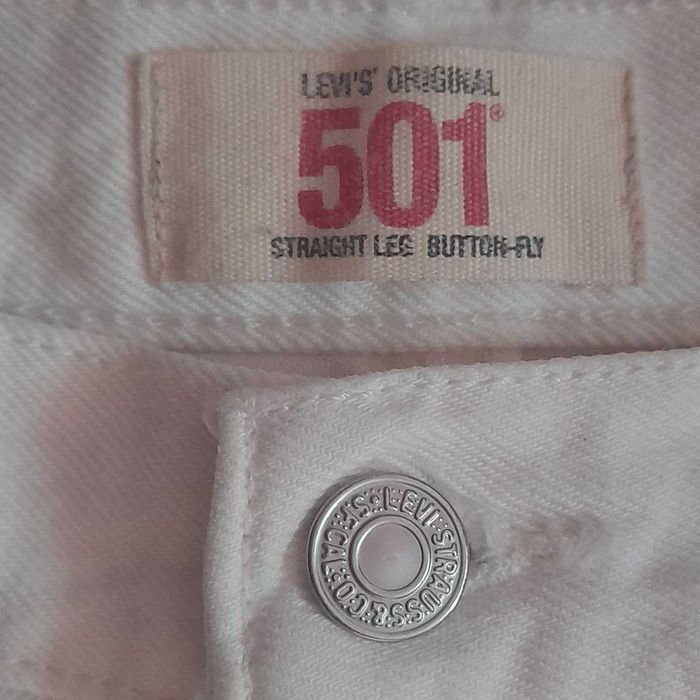 Белые Джинсы Levis 501 / W32 L32 / Made in Dominican Republic