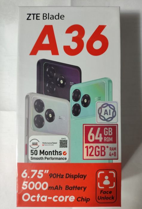 Смартфон ZTE blade A36 новый в упаковке