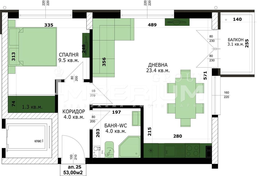 Двустаен апартамент + ПАРКОМЯСТО в цената * Среден етаж * Среден апар