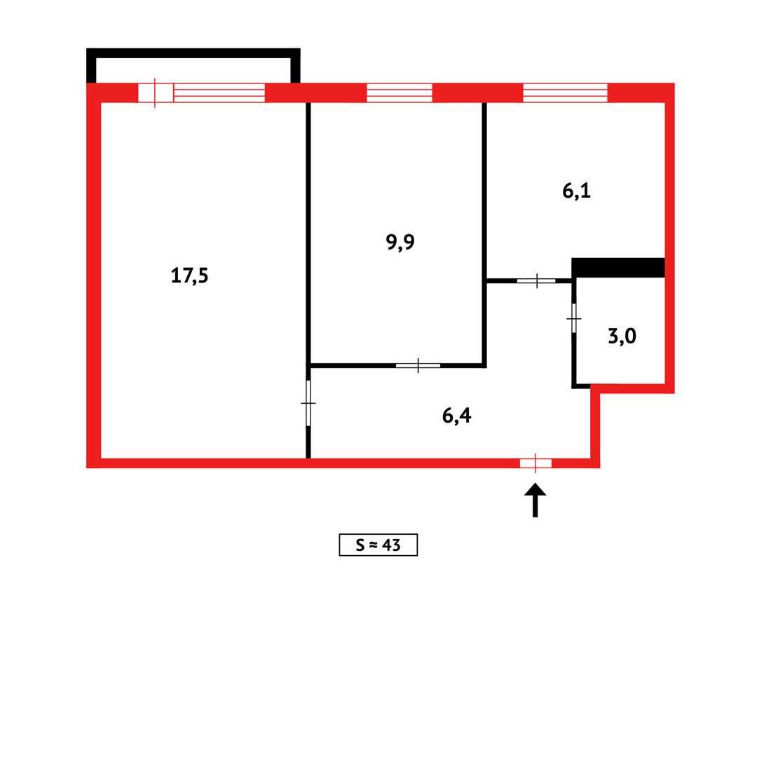 Продам 2-комнатную квартиру в районе Алема, 44 м², 3/5 этаж