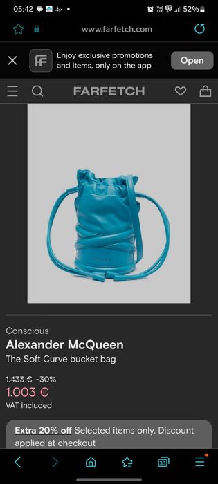 Alexander McQueen The Curve Soft Дизайнерска чанта