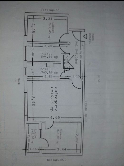 Apartament cu 3 camere in zona Berarie de vanzare