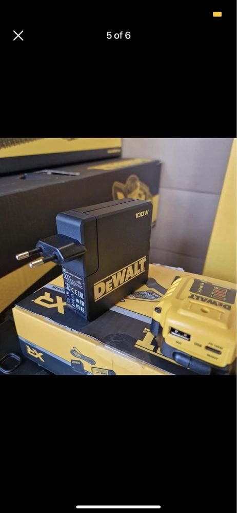 DeWALT DCB094K Комплект зарядно със адаптер за батерия USB