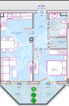 Продава се Двустаен апартамент в Бургас, Сарафово - 60 кв.м за 1304 €/кв.м - Снимка #1